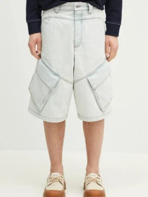 Marcelo Burlon szorty jeansowe Bleach Dnm Wide Cargo Shorts Light Blue