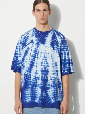 Marcelo Burlon t-shirt bawełniany Aop Soundwaves Over męski kolor niebieski gładki CMAA054S24JER0044501