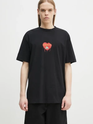 Marcelo Burlon t-shirt bawełniany Bunny Heart Basic T-Shirt Black Red męski kolor czarny z nadrukiem CMAA056S25JER0051025