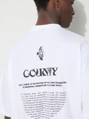 Marcelo Burlon t-shirt bawełniany County Manifesto męski kolor biały z nadrukiem CMAA054S24JER0080110