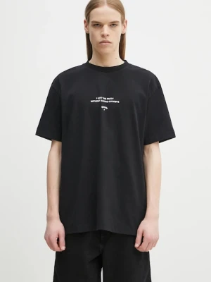 Marcelo Burlon t-shirt bawełniany Goodbye Quote Basic T-Shirt Black White męski kolor czarny z nadrukiem CMAA056S25JER0071001