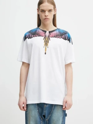 Marcelo Burlon t-shirt bawełniany Icon Wings Basic T-Shirt White Pink męski kolor biały z nadrukiem CMAA056S25JER0010130