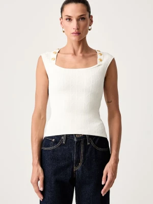 Marciano by Guess bluzka damska z wiskozą YAMNA beżowy