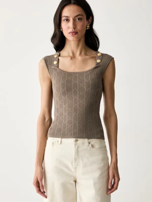 Marciano by Guess bluzka damska z wiskozą YAMNA zielony