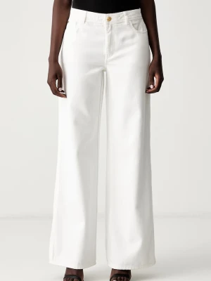 Marciano by Guess jeansy wide leg damskie LAURA beżowy