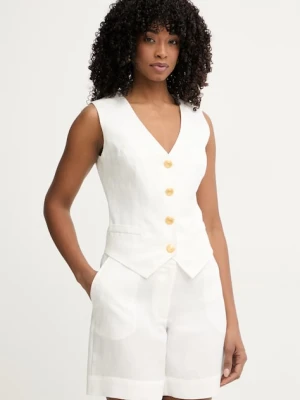 Marciano by Guess kamizelka jednorzędowa damska z dodatkiem lnu JANE