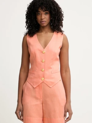 Marciano by Guess kamizelka jednorzędowa damska z dodatkiem lnu JANE