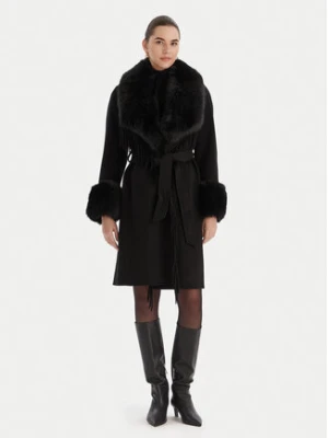 MARCIANO by GUESS Płaszcz wełniany 5BGL46 7125A Czarny Regular Fit