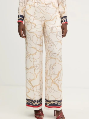 Marciano by Guess spodnie AMANDA damskie kolor beżowy proste high waist 6RGB11 7439A