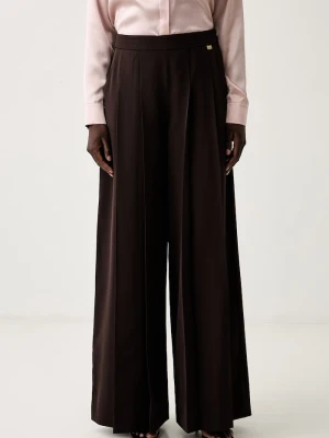 Marciano by Guess spodnie wide leg damskie KAMILA brązowy