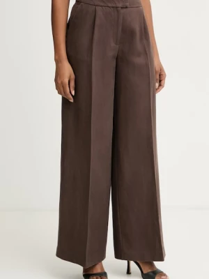 Marciano by Guess spodnie wide leg damskie z dodatkiem lnu JANE