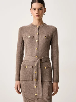 Marciano by Guess sukienka z dodatkiem kaszmiru AFRAH beżowy