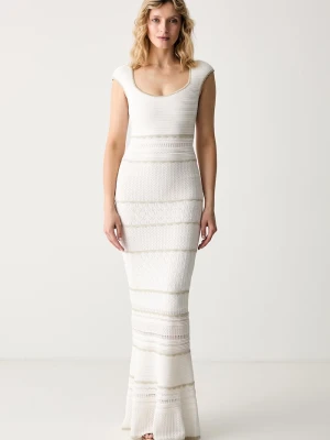 Marciano by Guess sukienka z wiskozą JUMA beżowy