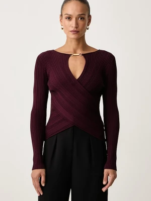 Marciano by Guess sweter damski z wiskozą LIMA bordowy