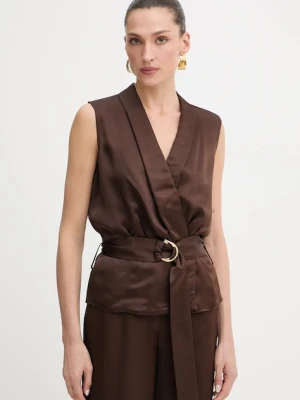 Marciano Guess bluzka IVA damska kolor brązowy gładka 5YGH15 7350A