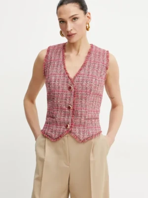 Marciano Guess kamizelka CLAUDIA kolor różowy jednorzędowa 5GGN17 7302A
