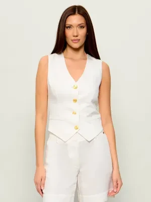 Marciano Guess Kamizelka JANE | Slim Fit | z dodatkiem lnu