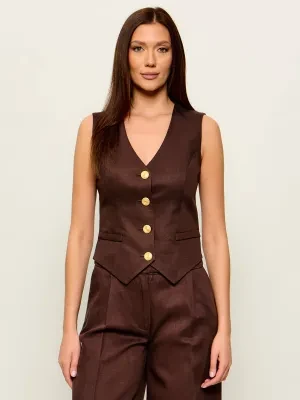 Marciano Guess Kamizelka JANE | Slim Fit | z dodatkiem lnu