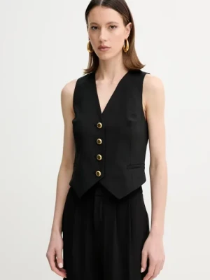 Marciano Guess kamizelka z domieszką wełny IRINA kolor czarny jednorzędowa 5GGN06 7294A