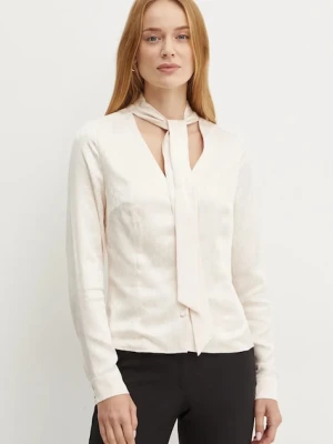 Marciano Guess koszula AMALIA damska kolor beżowy regular z wiązanym dekoltem 4BGH05 7169A