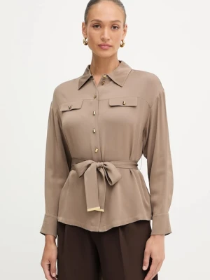 Marciano Guess koszula ANITA damska kolor brązowy relaxed z kołnierzykiem klasycznym 5YGH13 7356A