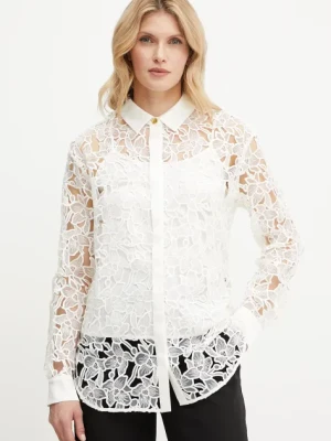 Marciano Guess koszula LIU damska kolor beżowy regular z kołnierzykiem klasycznym 5GGH35 7318A