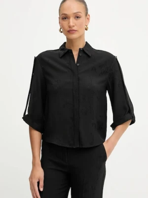 Marciano Guess koszula WHITNEY damska kolor czarny relaxed z kołnierzykiem klasycznym 5YGH02 7337A