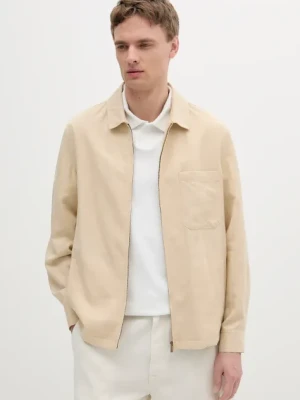 Marciano Guess kurtka z domieszką lnu kolor beżowy przejściowa 5GHL21 2310Z