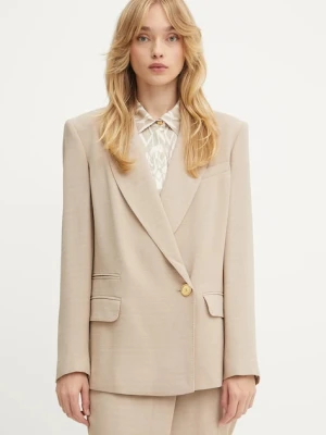 Marciano Guess marynarka ARIANA kolor beżowy dwurzędowa gładka 5YGN15 7341A