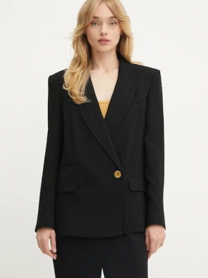 Marciano Guess marynarka ARIANA kolor czarny dwurzędowa gładka 5YGN15 7341A