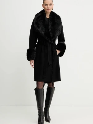 Marciano Guess płaszcz z dodatkiem wełny LILIANA kolor czarny 5BGL46 7125A