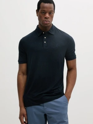 Marciano Guess polo z domieszką lnu męski kolor granatowy melanżowy 5GHP01 6315A