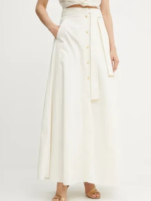 Marciano Guess spódnica bawełniana PAT kolor beżowy maxi rozkloszowana 5GGD20 7315A