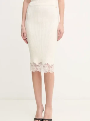 Marciano Guess spódnica CANDICE kolor beżowy midi prosta 5GGD17 5872Z