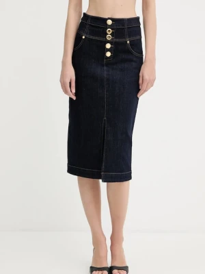 Marciano Guess spódnica jeansowa KYLIE kolor granatowy midi prosta 5YGD13 7347A
