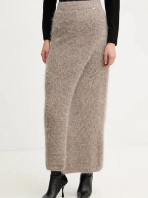 Marciano Guess spódnica z dodatkiem wełny AGNES kolor beżowy maxi ołówkowa 5BGD02 5794Z