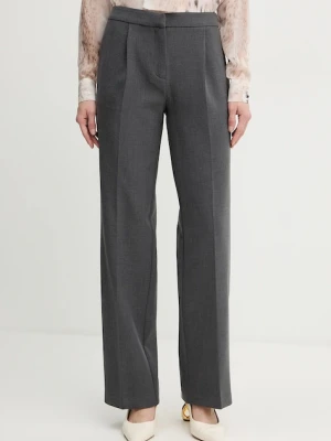 Marciano Guess spodnie BESSY damskie kolor szary proste high waist 5BGB05 7346A