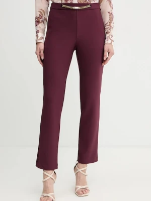 Marciano by Guess spodnie LIA damskie kolor bordowy dopasowane high waist 5BGB04 6302A