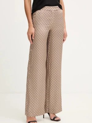 Marciano Guess spodnie LOREDANA damskie kolor brązowy proste medium waist 5YGB24 7298A