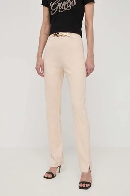Marciano Guess spodnie NORAH damskie kolor beżowy dopasowane high waist 4GGB13 7074A