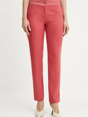 Marciano Guess spodnie VITTORIA damskie kolor różowy fason cygaretki medium waist 5GGB11 7300A