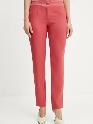 Marciano Guess spodnie VITTORIA damskie kolor różowy fason cygaretki medium waist 5GGB11 7300A