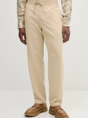Marciano Guess spodnie z domieszką lnu DANIEL męskie kolor beżowy w fasonie chinos 5GHB03 2310Z