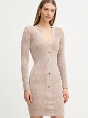 Marciano Guess sukienka ADELE kolor beżowy mini dopasowana 5BGK04 5661Z