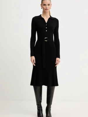 Marciano Guess sukienka AGATHE kolor czarny maxi rozkloszowana 5BGK07 5891Z