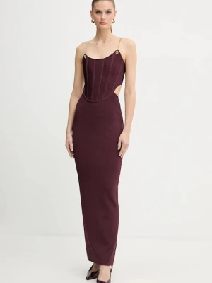 Marciano Guess sukienka AISHA kolor bordowy maxi dopasowana 5BGK10 5036Z