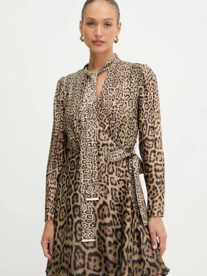 Marciano Guess sukienka ALANIS kolor brązowy mini rozkloszowana 5YGK28 7298A