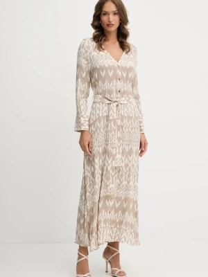 Marciano Guess sukienka BRITNEY kolor beżowy maxi rozkloszowana 5YGK47 7352A