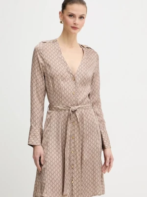 Marciano Guess sukienka BRITNEY kolor beżowy mini rozkloszowana 5BGK54 7298A