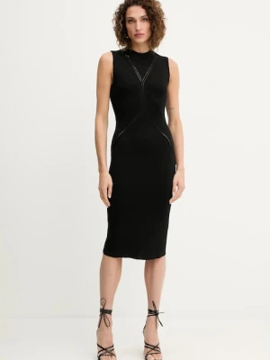 Marciano Guess sukienka COURTNEY kolor czarny midi dopasowana 5YGK18 5876Z